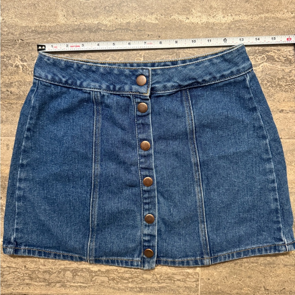 Melville Denim Snap-Front Skirt – Size 26 - Picture 8 of 10